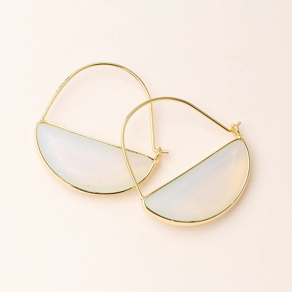 Stone Prism Hoop Earring | Opalite+Gold