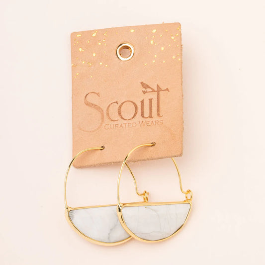 Stone Prism Hoop Earring | Opalite+Silver