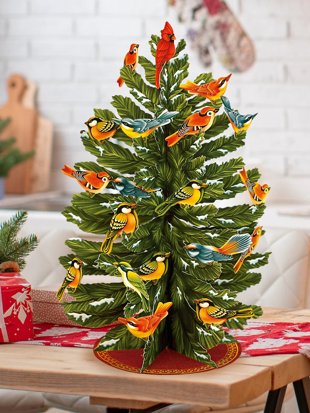 3-D Christmas Tree with Birds Card