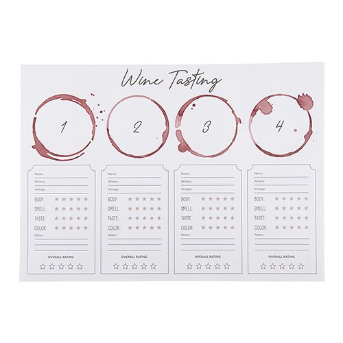 Wine Flight Tasting Sheets